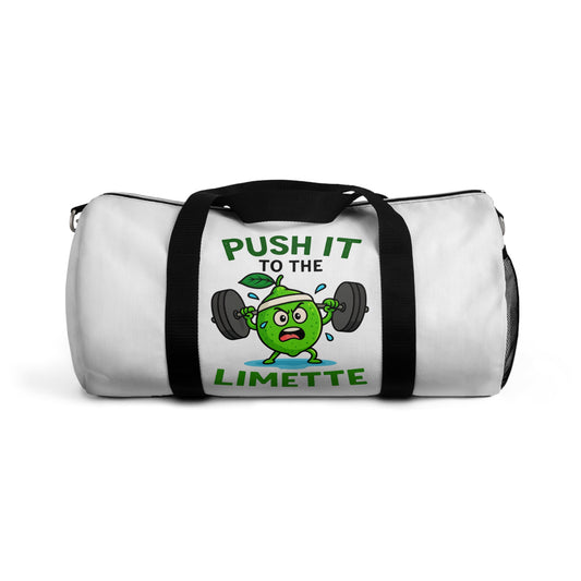 Funny Limette Fitness Duffel Bag - "Push It to the Limette" Gym Gear