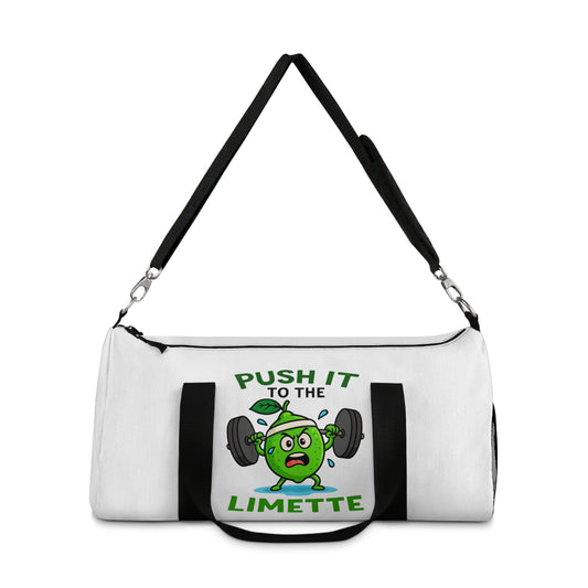 Funny Limette Fitness Duffel Bag - "Push It to the Limette" Gym Gear